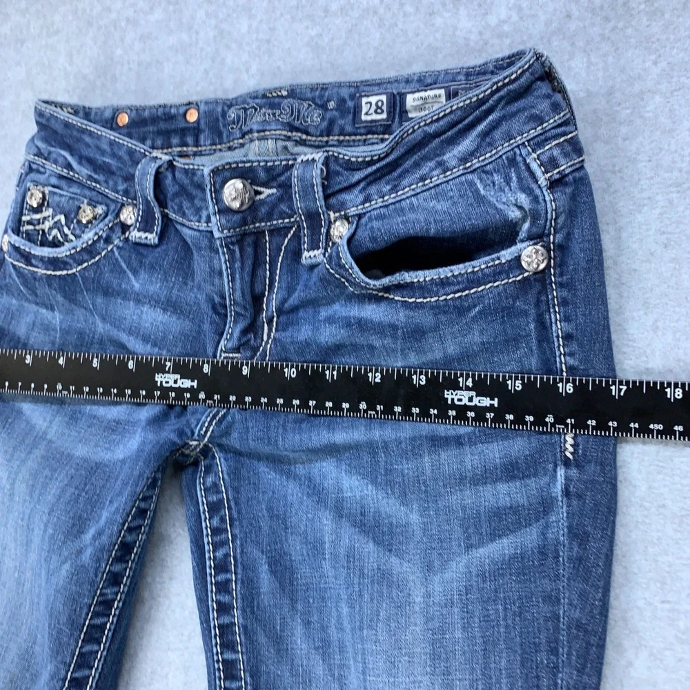 Miss Me Signature Bootcut Jeans Womens 28 Blue Embellished JM1232BV